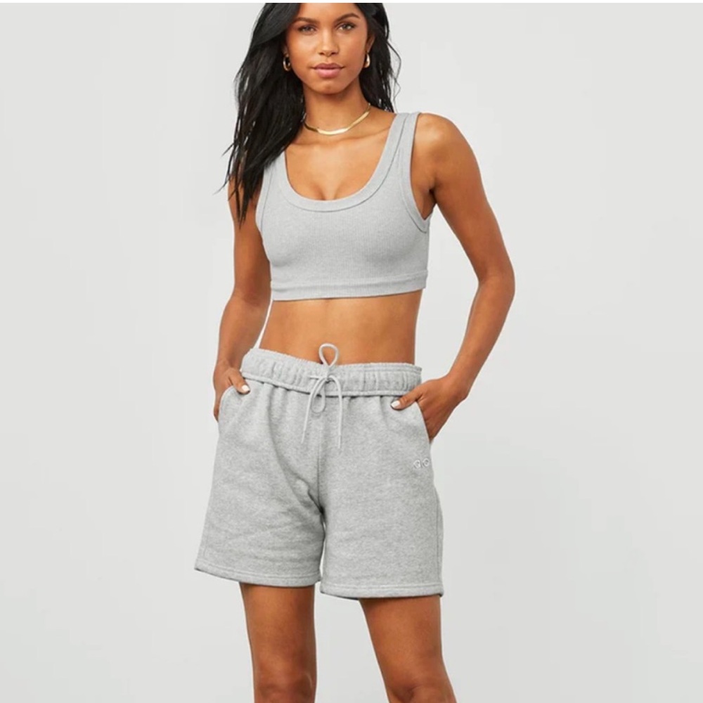 Alo Yoga Wellness Bra in Athletic Heather Grey